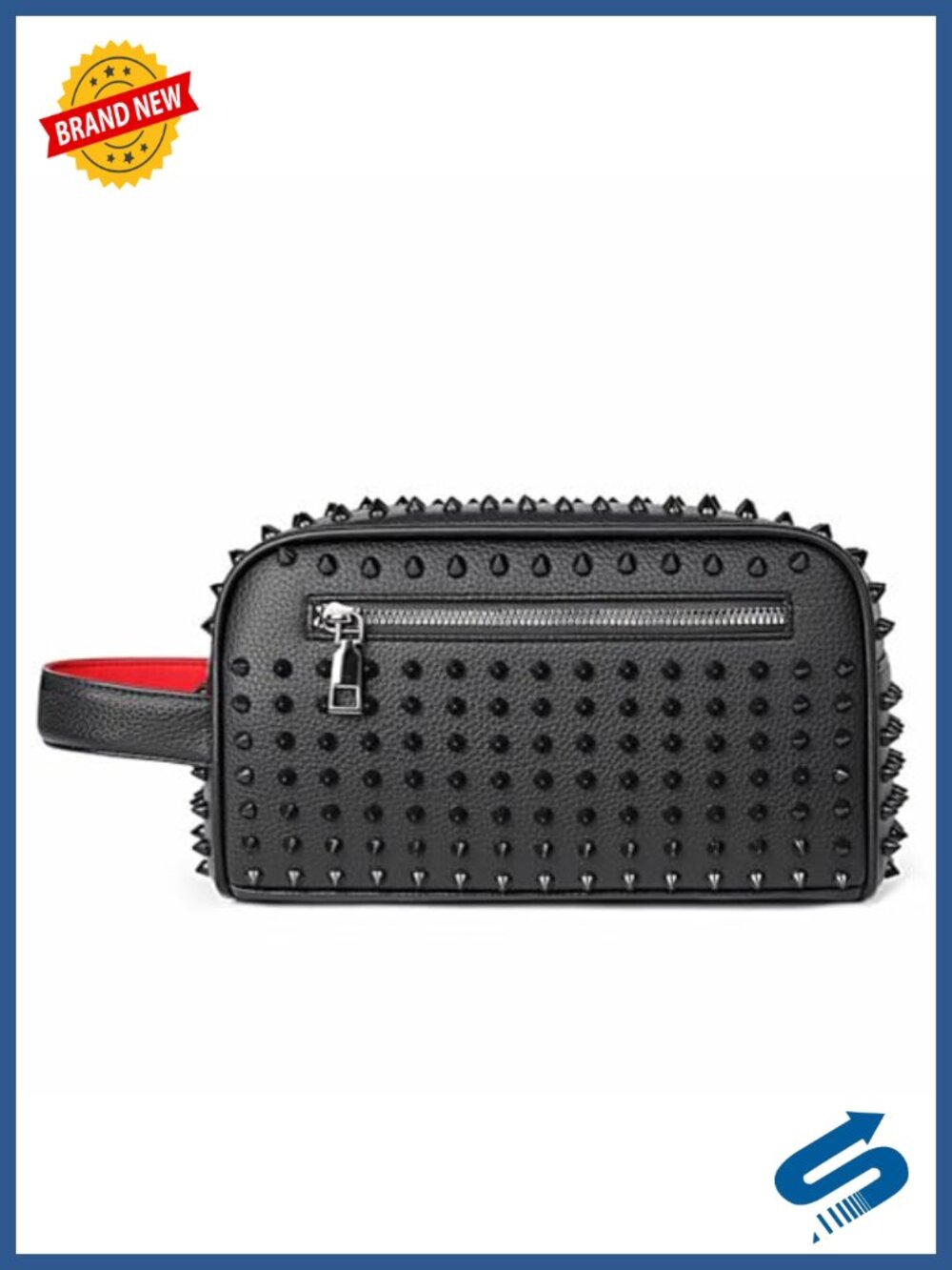 PU Leather Studded Clutch Bag Retro Rivet Punk Evening Handbag